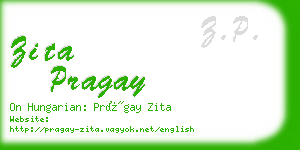 zita pragay business card